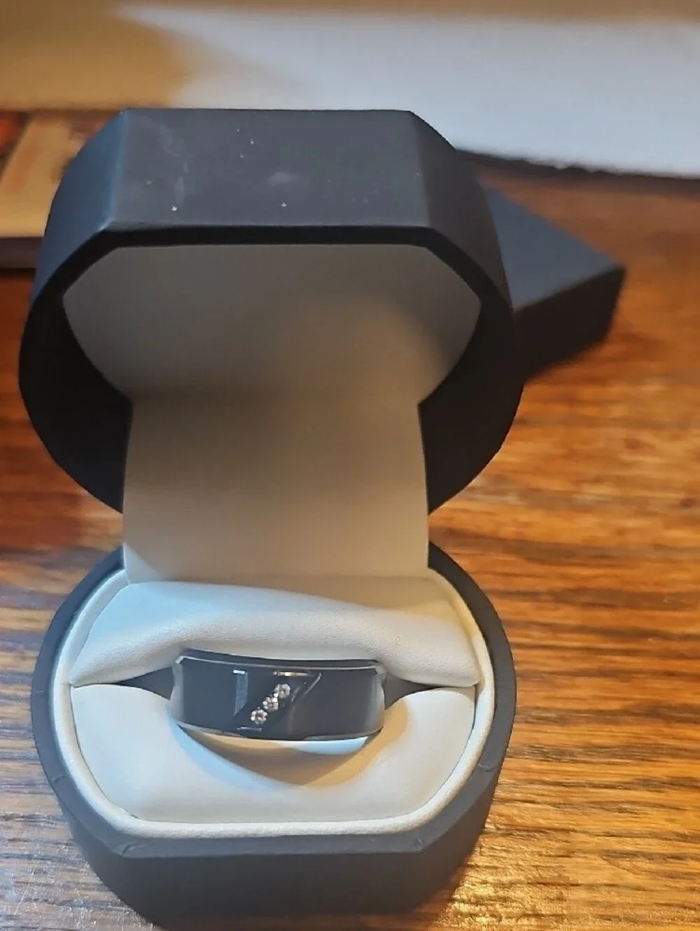 Zales Black Stainless Steel Men's Band